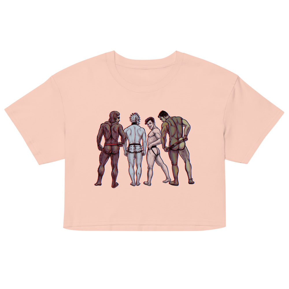 Debut garment mockup | Monster Jocks (Crop Top) | Pale Pink