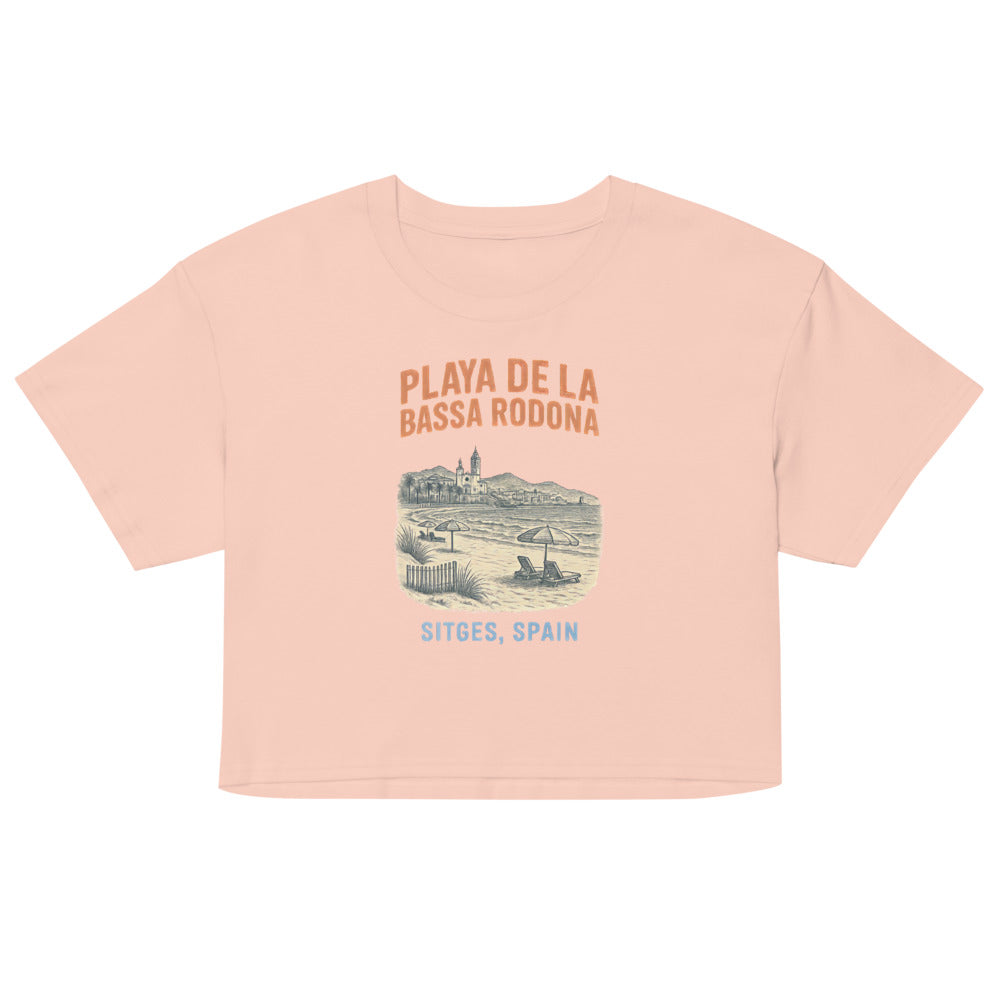 Debut garment mockup | Playa de la Bassa Rodone (Crop Top) | Pale Pink