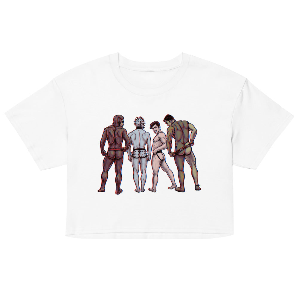 Debut garment mockup | Monster Jocks (Crop Top) | White