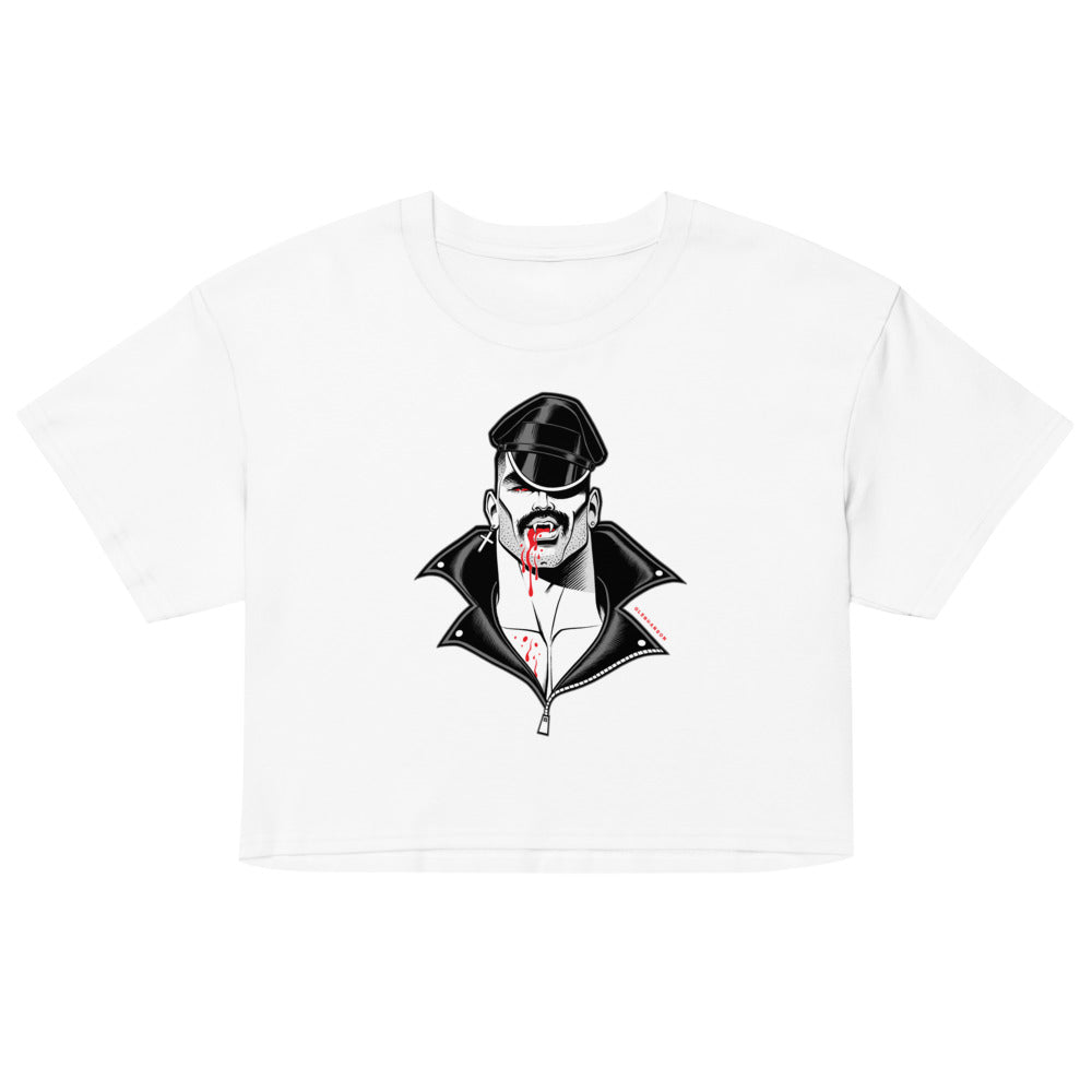 Debut garment mockup | Bloodsucker (Crop Top) | White