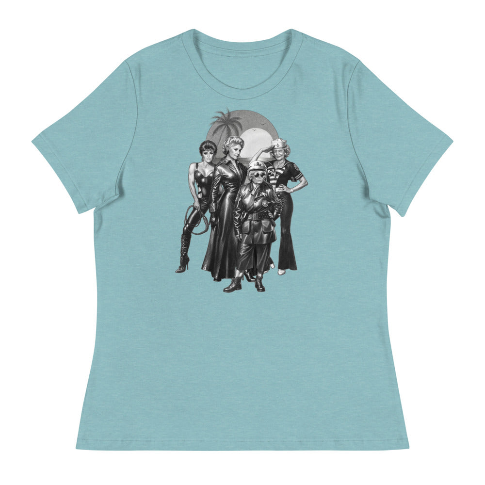 Debut garment mockup | Tom of Shady Pines (Women's) | Heather Blue Lagoon