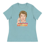Debut garment mockup | The Cottage (Women's) | Heather Blue Lagoon