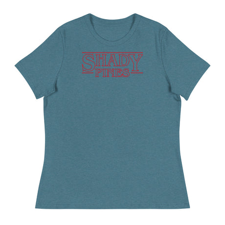 Debut garment mockup | Shady Pines (Women's) | Heather Deep Teal