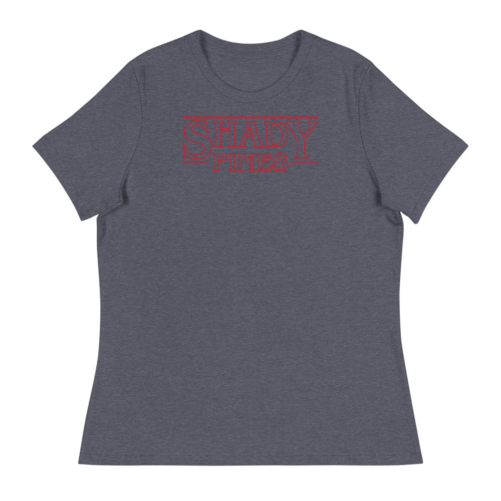 Debut garment mockup | Shady Pines (Women's) | Heather Navy