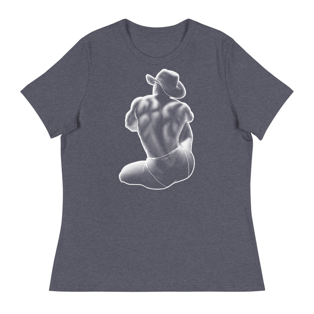 Debut garment mockup | Bikini Cowboy (Women's) | Heather Navy