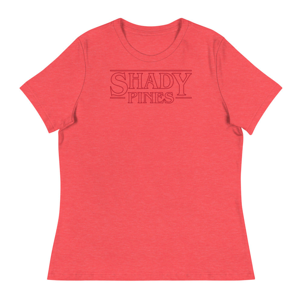 Debut garment mockup | Shady Pines (Women's) | Heather Red
