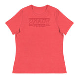 Debut garment mockup | Shady Pines (Women's) | Heather Red