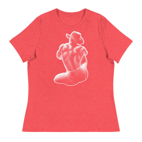 Debut garment mockup | Bikini Cowboy (Women's) | Heather Red