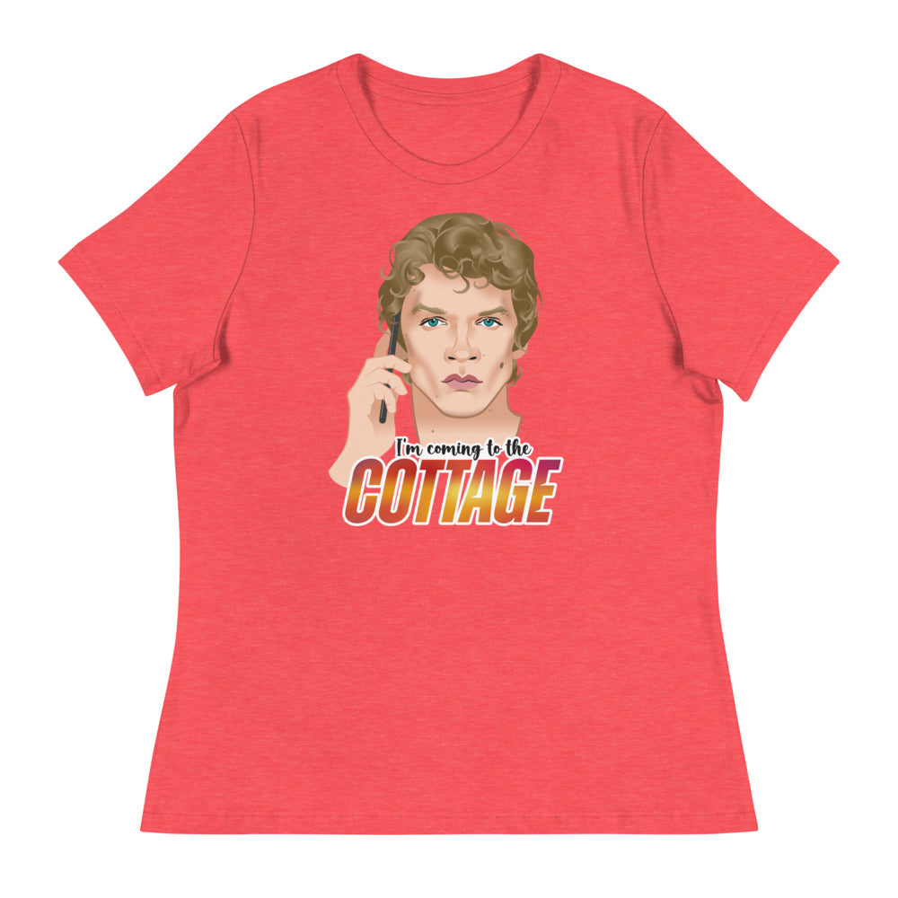Debut garment mockup | The Cottage (Women's) | Heather Red