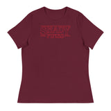 Debut garment mockup | Shady Pines (Women's) | Maroon