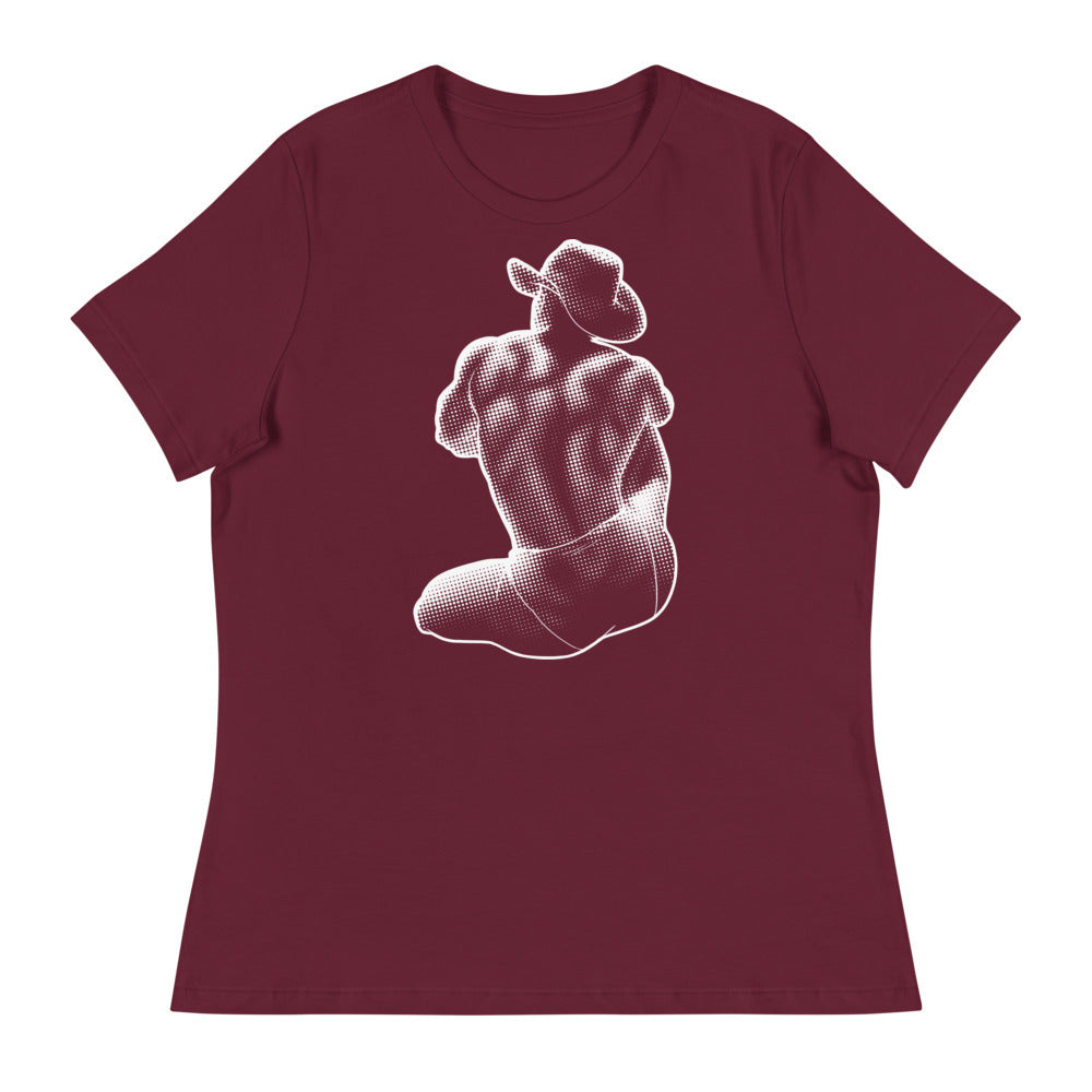 Debut garment mockup | Bikini Cowboy (Women's) | Maroon