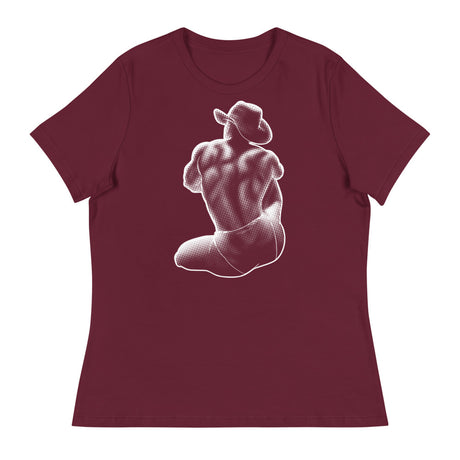 Debut garment mockup | Bikini Cowboy (Women's) | Maroon