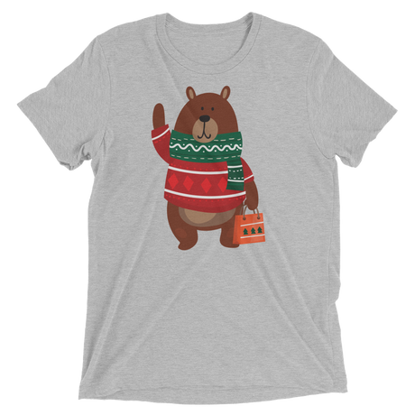 Christmas Bear (Retail Triblend)-Triblend T-Shirt-Swish Embassy