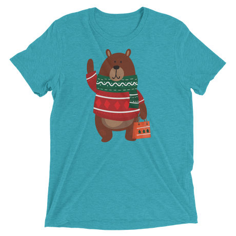 Christmas Bear (Retail Triblend)-Triblend T-Shirt-Swish Embassy