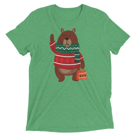 Christmas Bear (Retail Triblend)-Triblend T-Shirt-Swish Embassy