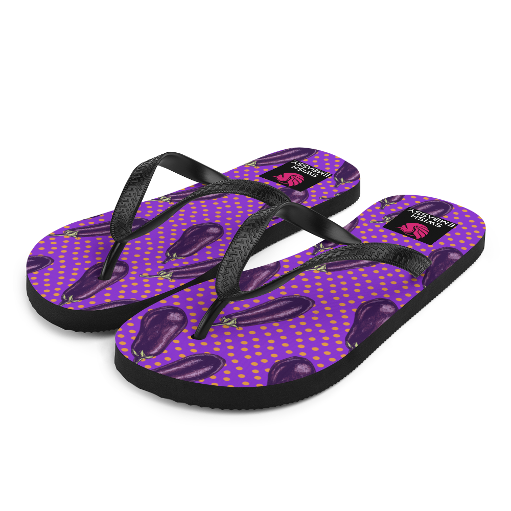 Eggplant Extravaganza (Flip Flops)-Flip Flops-Swish Embassy