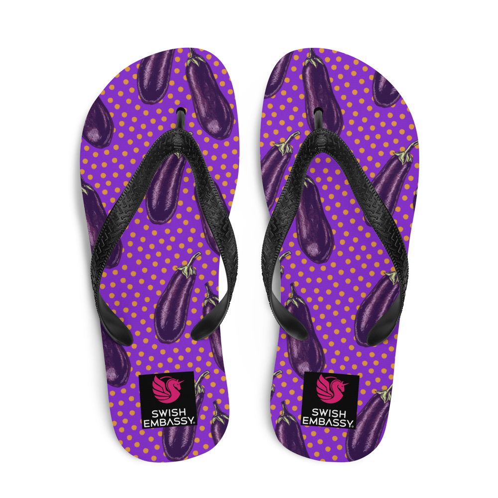 Eggplant Extravaganza (Flip Flops)-Flip Flops-Swish Embassy