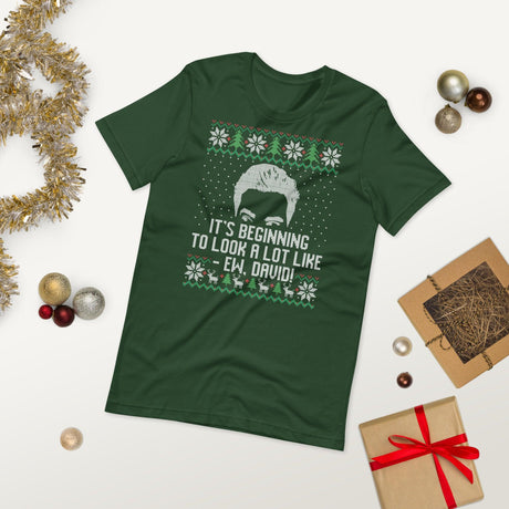 Ew David (Ugly Christmas)-Christmas T-Shirts-Swish Embassy