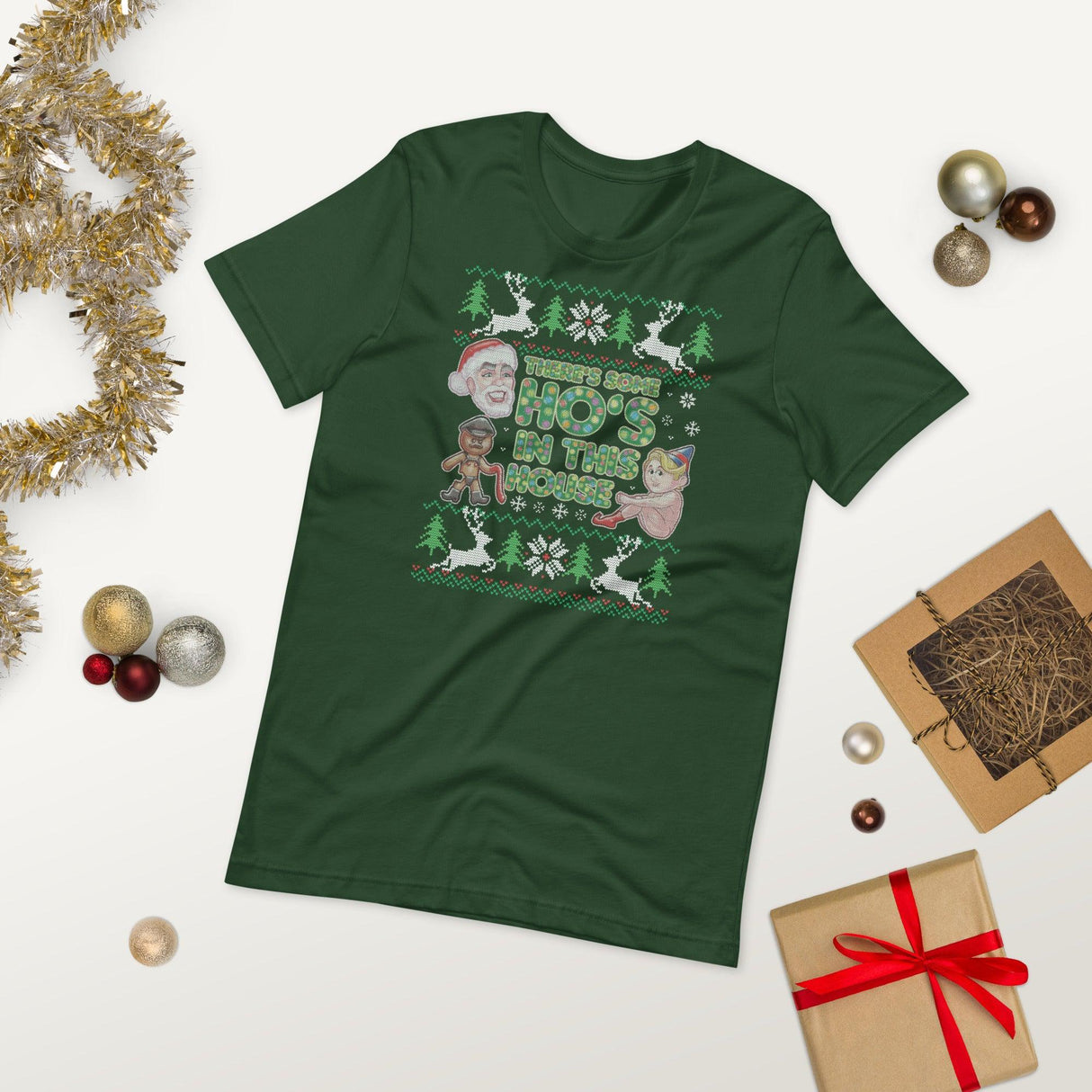 Hos In This House (Ugly Christmas)-Christmas T-Shirts-Swish Embassy