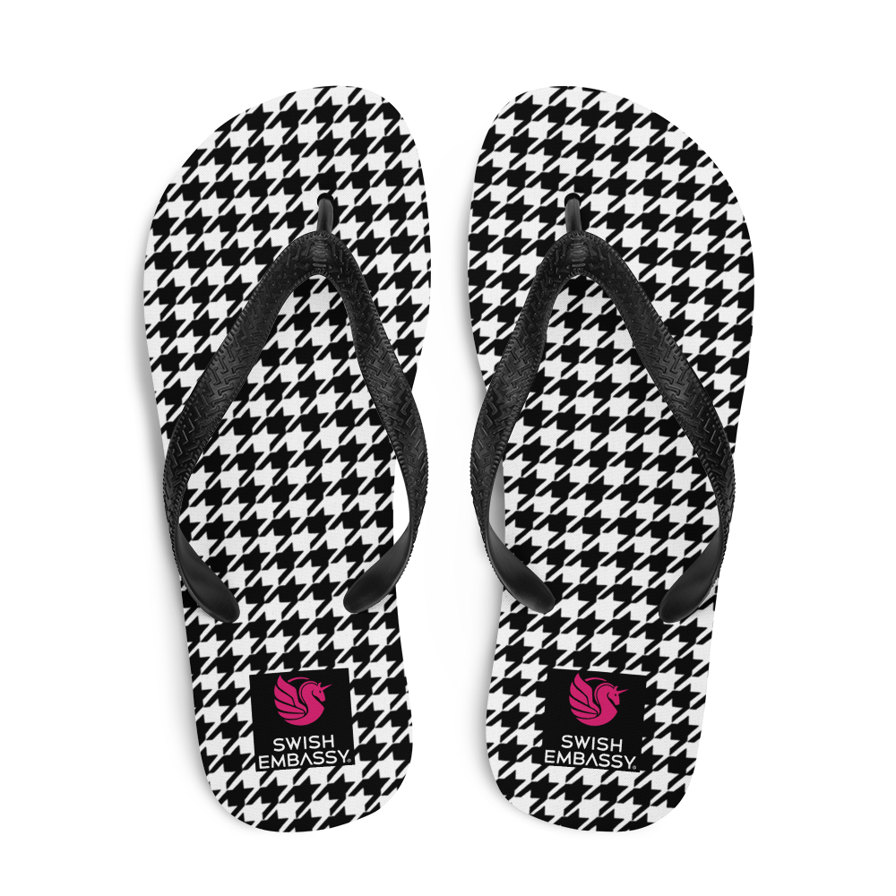 Houndstooth (Flip Flops)-Flip Flops-Swish Embassy