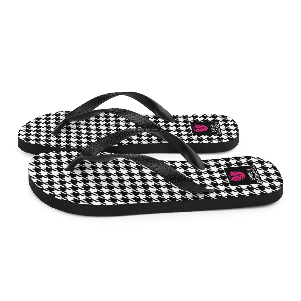 Houndstooth (Flip Flops)-Flip Flops-Swish Embassy