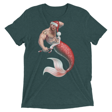 Merman Christmas (Retail Triblend)-Triblend T-Shirt-Swish Embassy