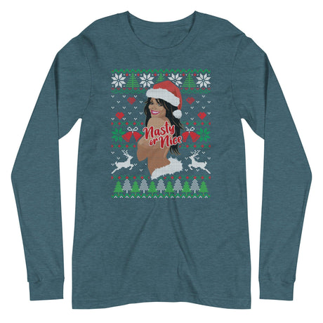 Nasty or Nice (Ugly Christmas)-T-Shirts-Swish Embassy