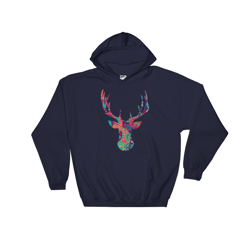 Paisley Stag (Hoodie)-Hoodie-Swish Embassy