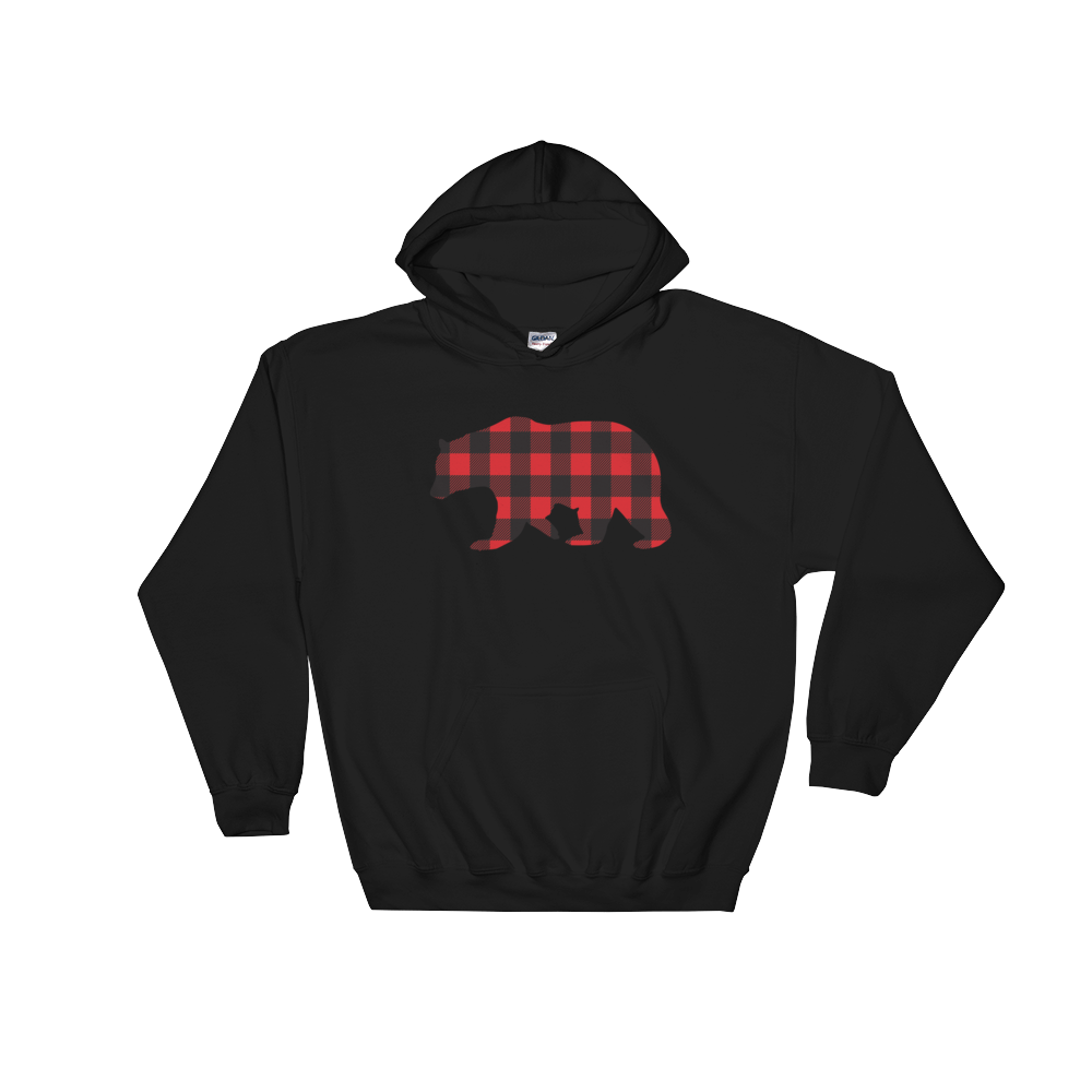 Plaid Bear (Hoodie)-Christmas Hoodies-Swish Embassy