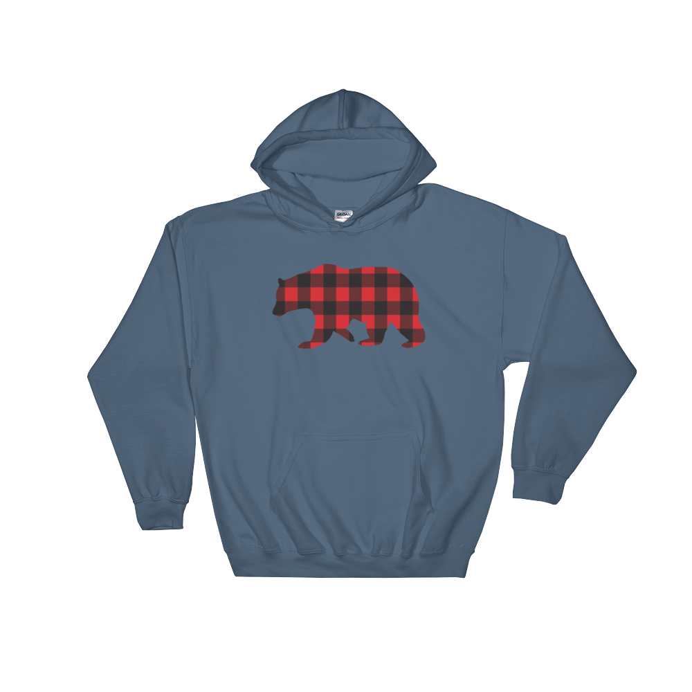 Plaid Bear (Hoodie)-Christmas Hoodies-Swish Embassy