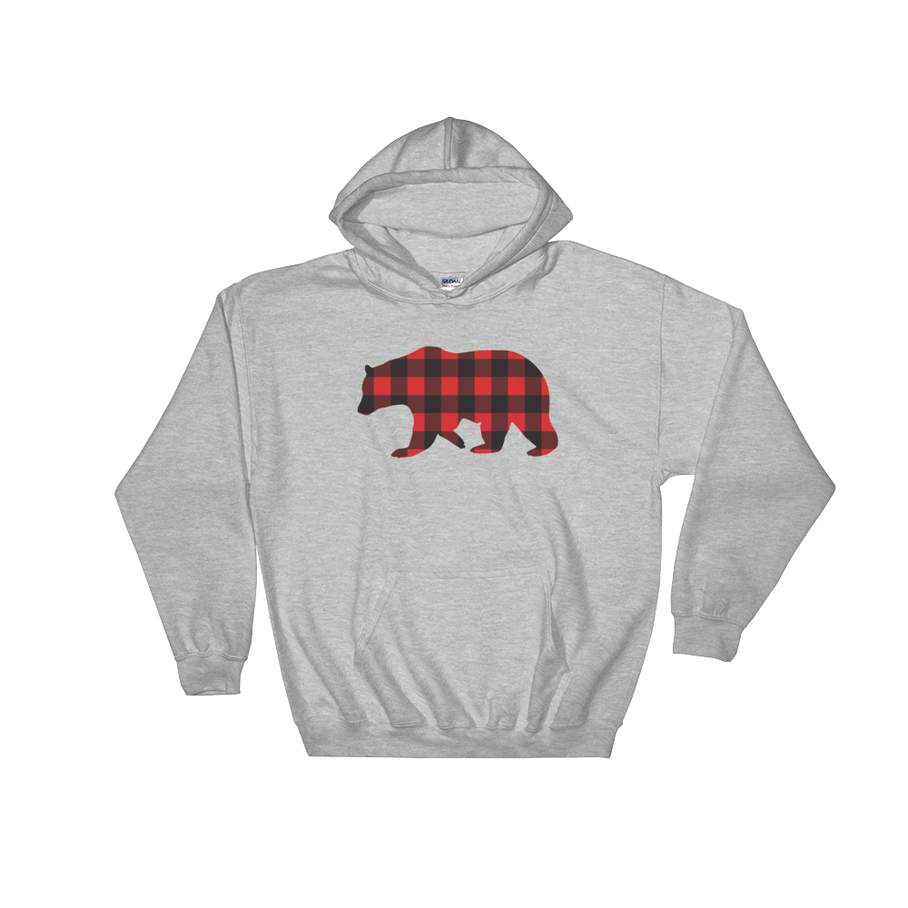 Plaid Bear (Hoodie)-Christmas Hoodies-Swish Embassy