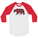 Plaid Bear (Raglan)-Raglan-Swish Embassy