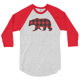 Plaid Bear (Raglan)-Raglan-Swish Embassy