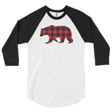 Plaid Bear (Raglan)-Raglan-Swish Embassy