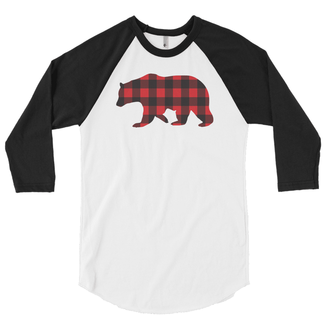 Plaid Bear (Raglan)-Raglan-Swish Embassy