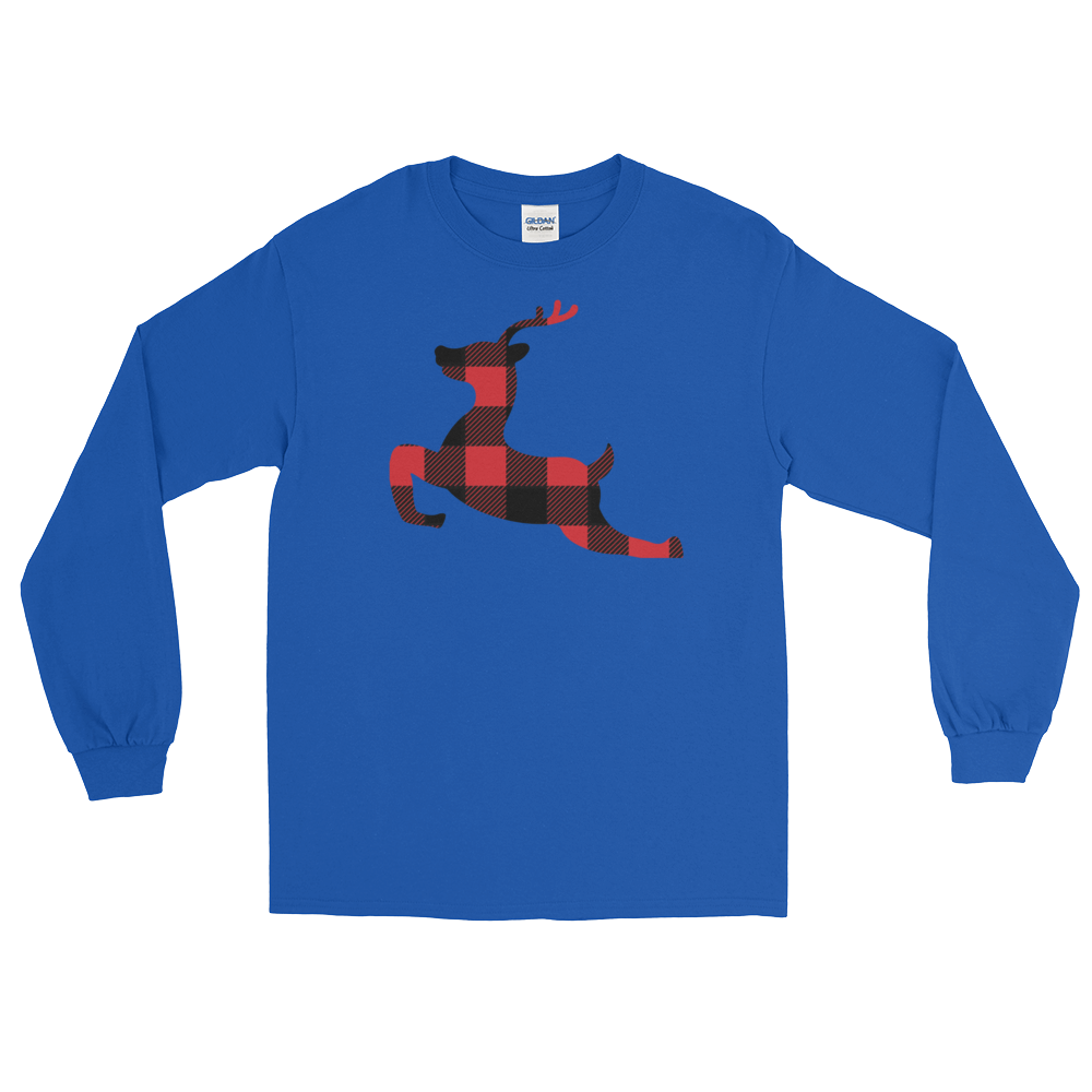 Plaid Reindeer (Long Sleeve)-Long Sleeve-Swish Embassy