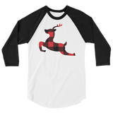 Plaid Reindeer (Raglan)-Raglan-Swish Embassy