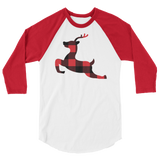 Plaid Reindeer (Raglan)-Raglan-Swish Embassy